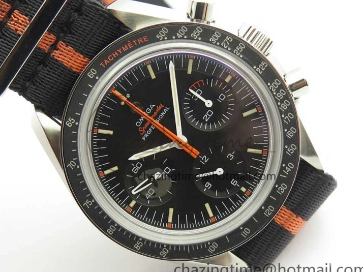 0325 Speedmaster Speedy Tuesday 2 ‘Ultraman’ OMF Best Edition on Nato Strap Manual Winding Chrono Movement Trendy 7991